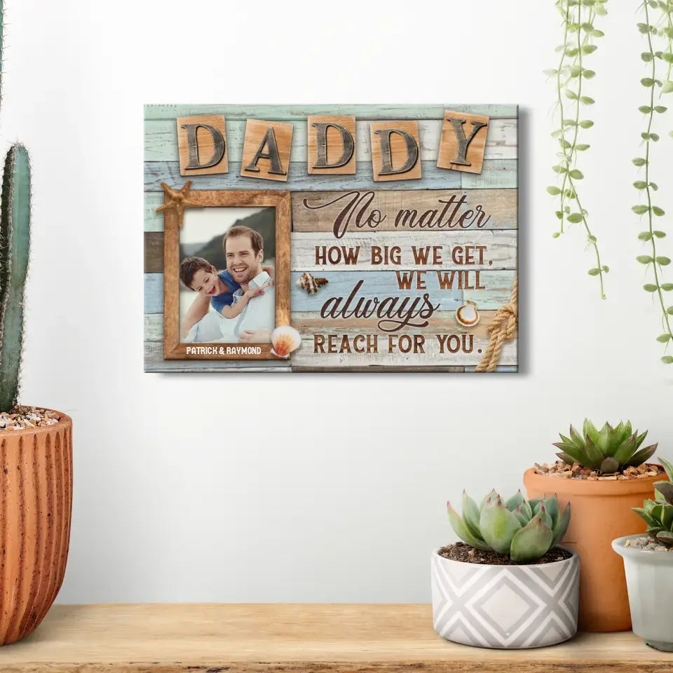 No Matter How Big We Get We Will Always - Personalized Gifts For Dad - Canvas Photo Tiles