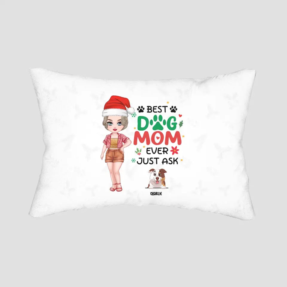 Best Dog Mom Ever - Personalized Spun Polyester Lumbar Pillow