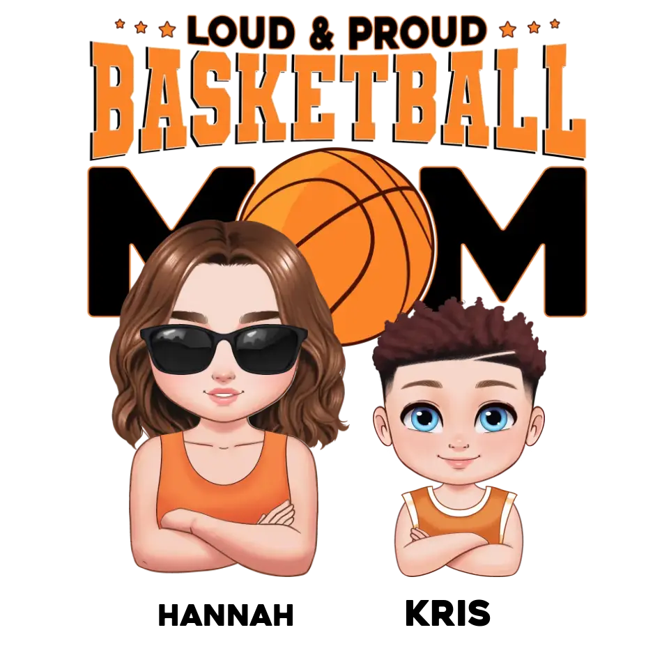 Basketball Mom - Custom Name - Personalized Gifts For Mom - T-Shirt