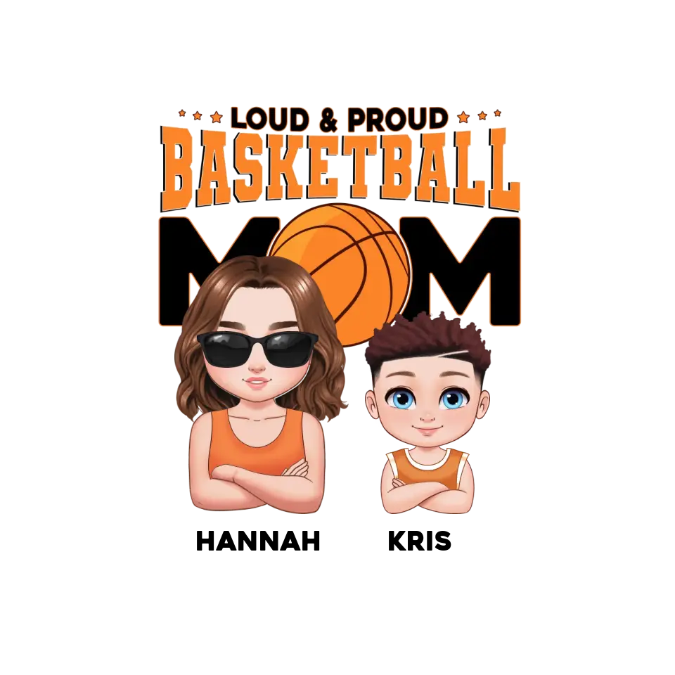 Basketball Mom - Custom Name - Personalized Gifts For Mom - T-Shirt