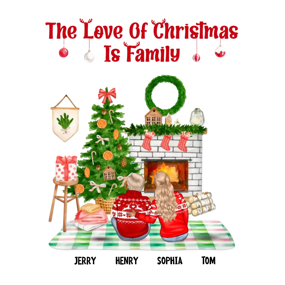 The Love Of Christmas Is Family - Custom Quote - Personalized Gifts For Family - Family Sweater