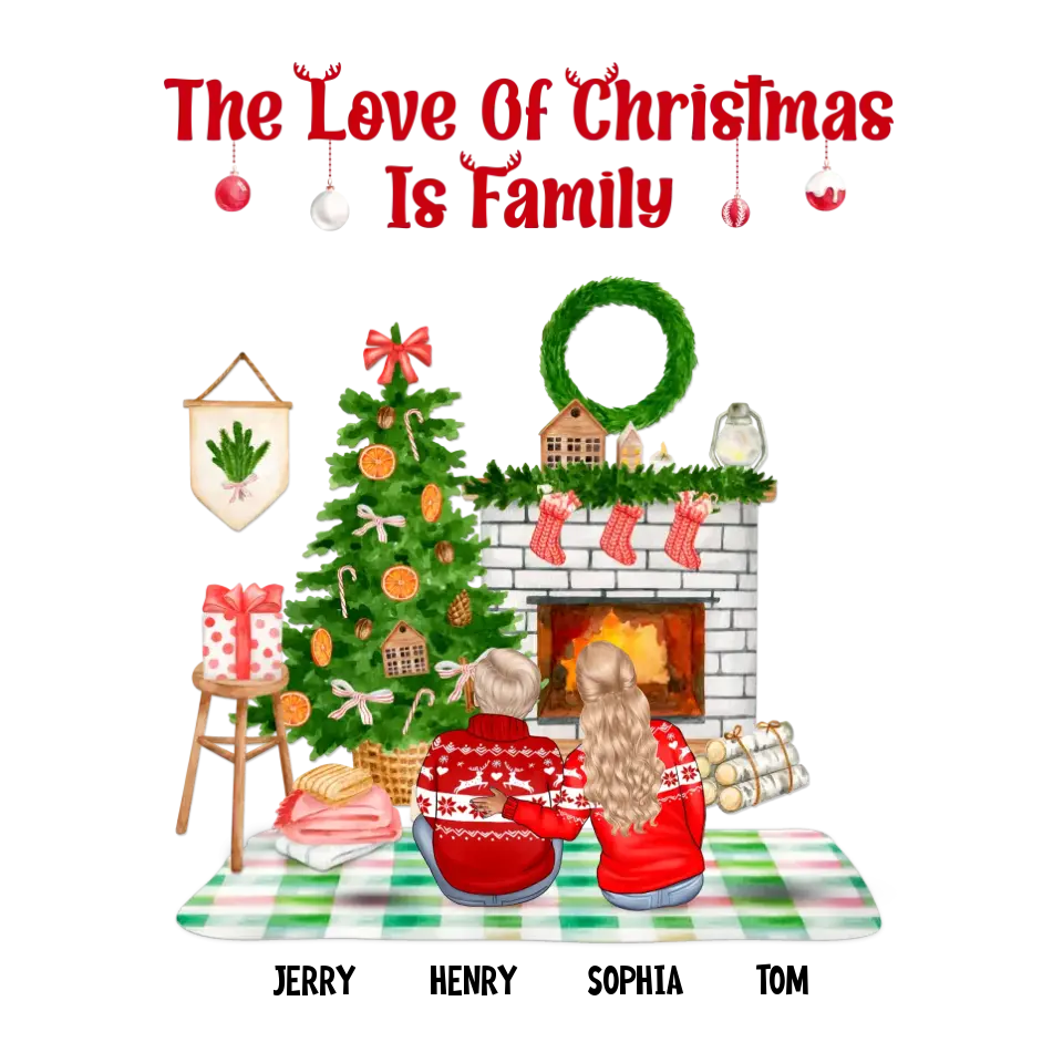 The Love Of Christmas Is Family - Custom Quote - 
Personalized Gift For Family - Hoodie