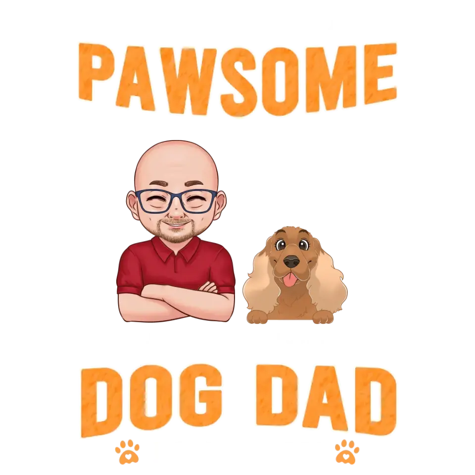 This Is What A Pawsome Dog Dad Looks Like - Custom Name - Personalized Gift For Dog Lovers - Unisex Hoodie