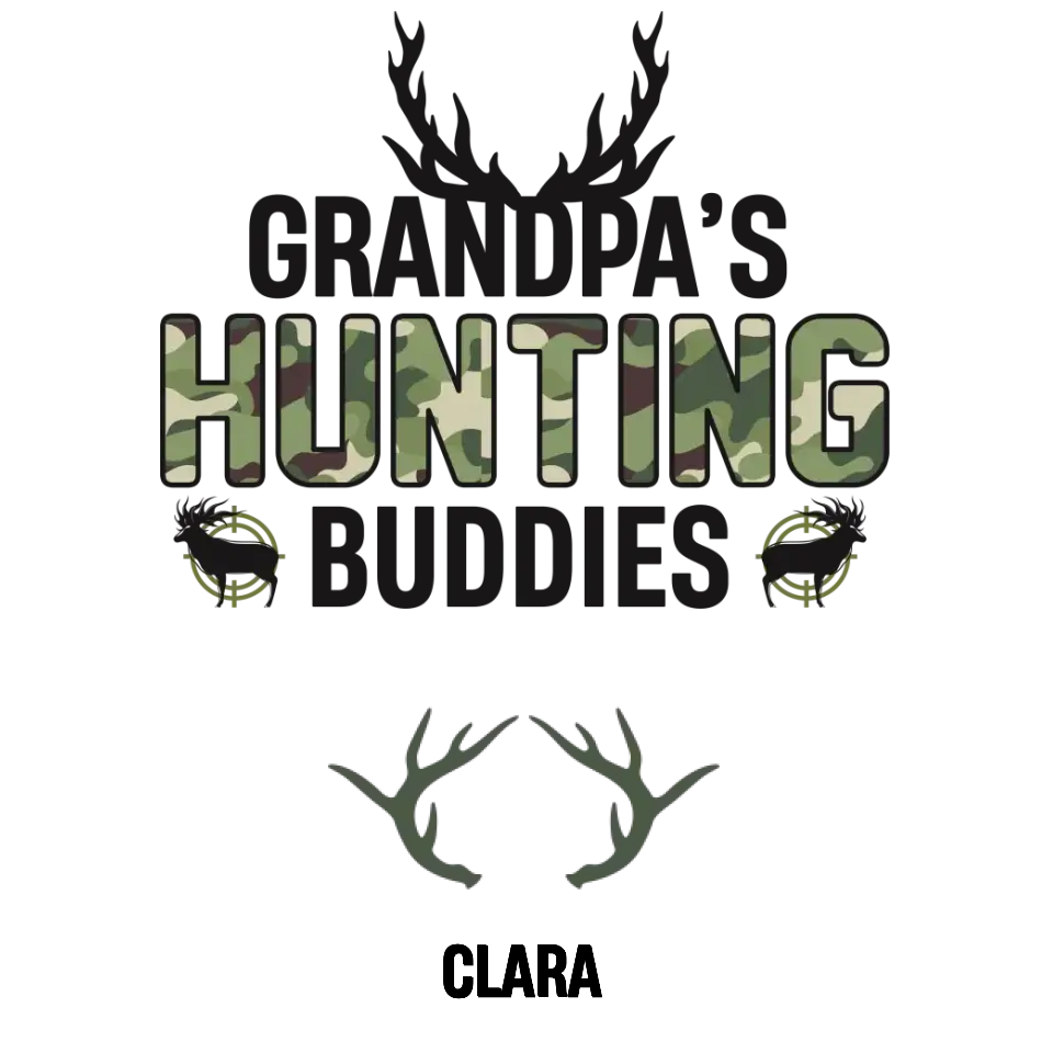 Grandpa's Hunting Buddies - Custom Name - Personalized Gifts For Grandpa - T-Shirt