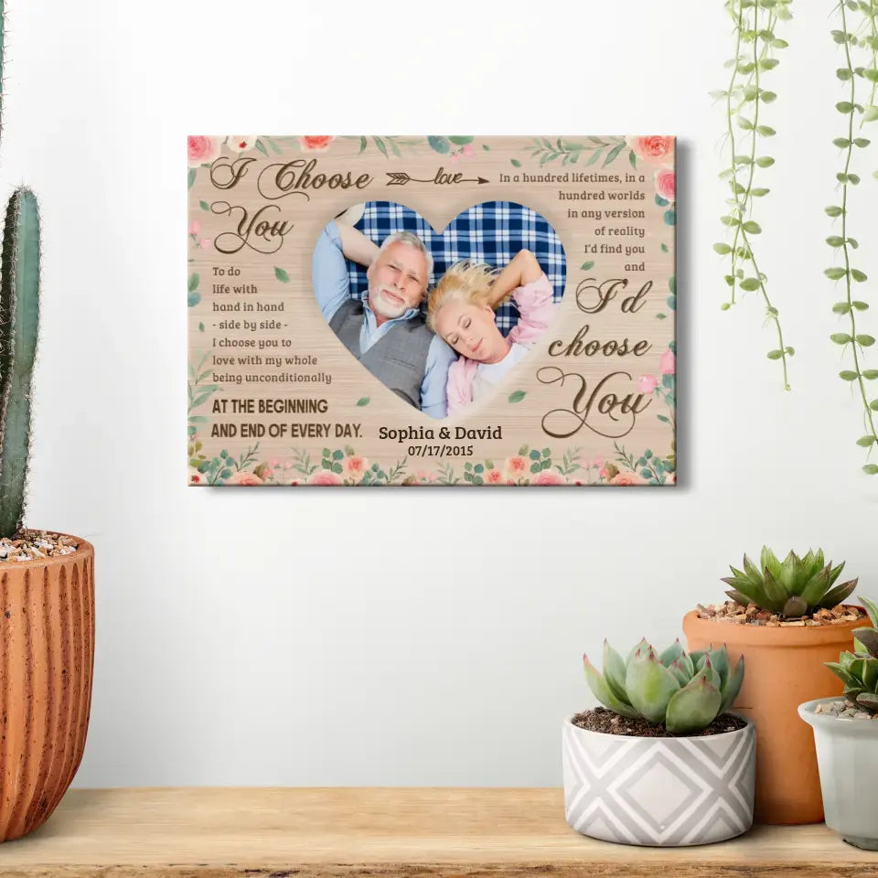 I Chose You - Personalized Gifts For Grandpa - Canvas Photo Tiles