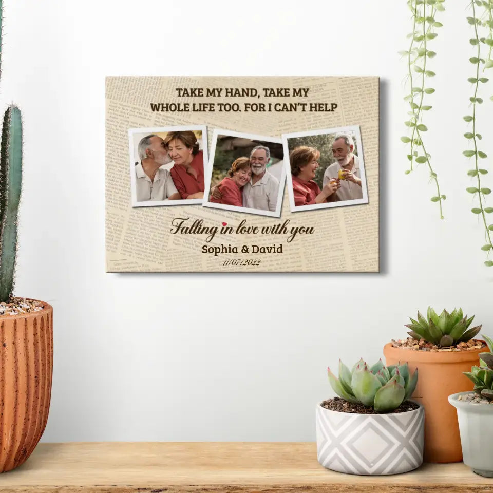 Take My Hand - Personalized Gifts For Grandpa - Canvas Photo Tiles