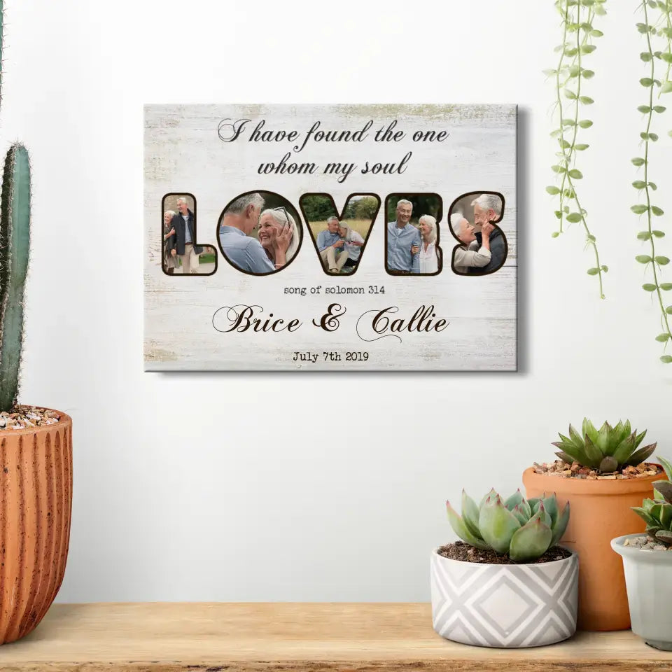 I Have Found The One Whom My Soul - Personalized Gifts For Grandpa - Canvas Photo Tiles