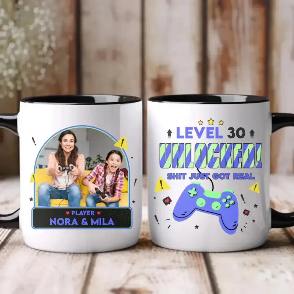 Level Unlocked ! - Custom Photo - Personalized Gifts For Mom - Mug