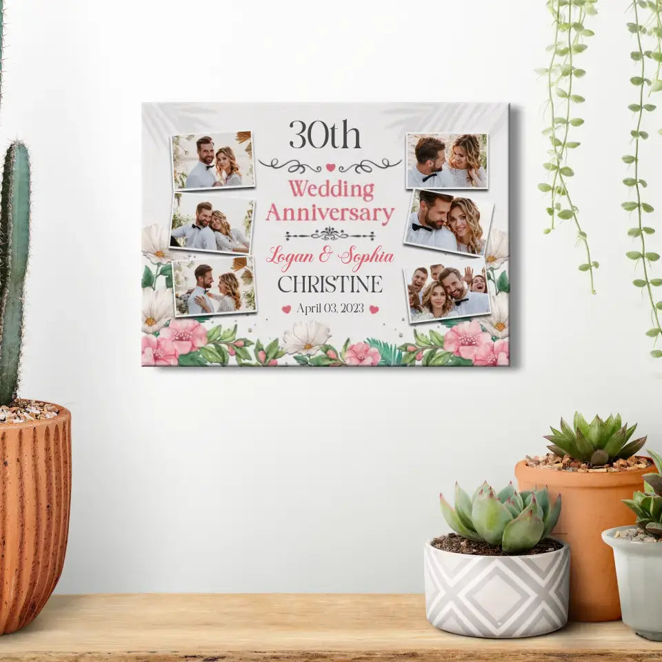 Anniversary Wedding - Personalized Gifts For Grandpa - Canvas Photo Tiles