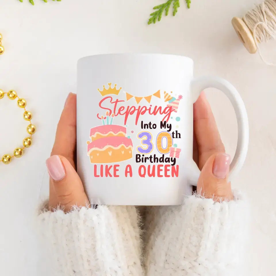 Birthday Like A Queen  - Custom Photo - Personalized Gifts For Mom - Mug