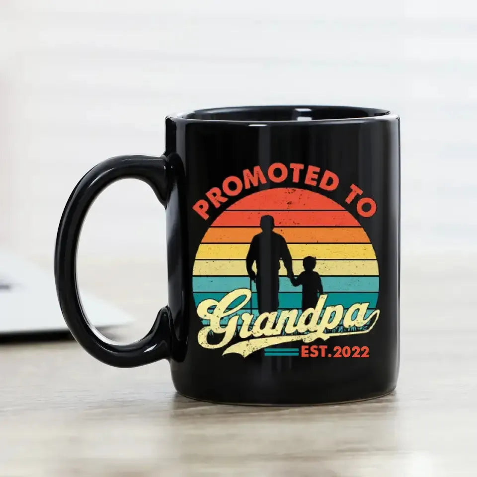 Promoted To Grandpa - Personalized Gifts For Grandpa - Mug