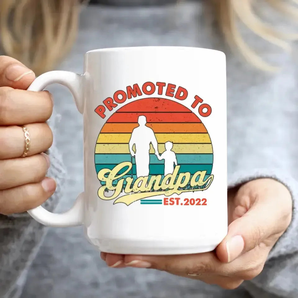 Promoted To Grandpa - Personalized Gifts For Grandpa - Mug