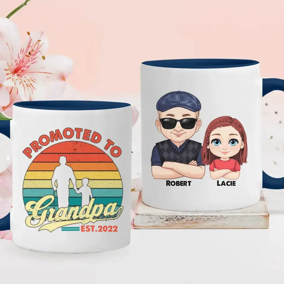 Promoted To Grandpa - Personalized Gifts For Grandpa - Mug