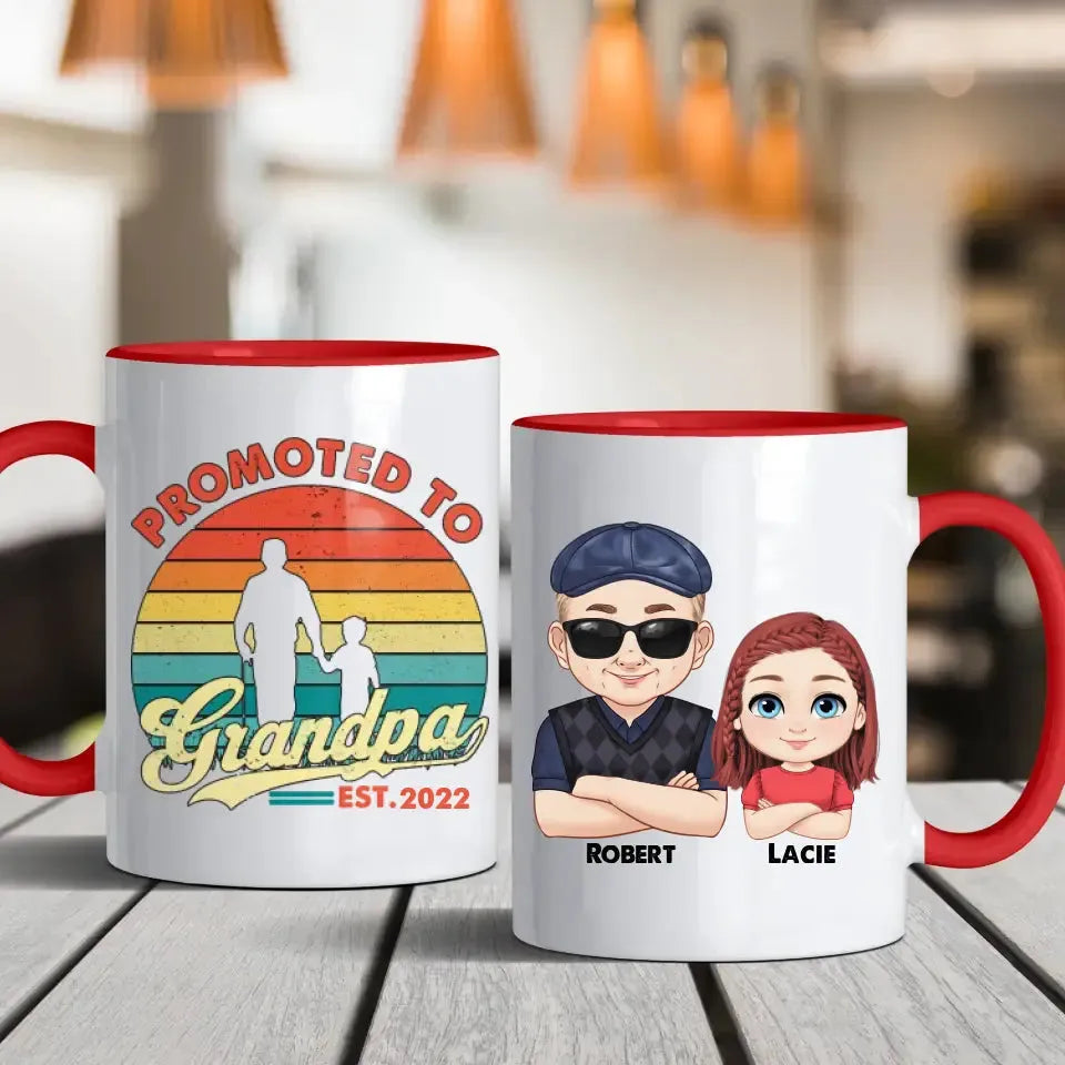 Promoted To Grandpa - Personalized Gifts For Grandpa - Mug