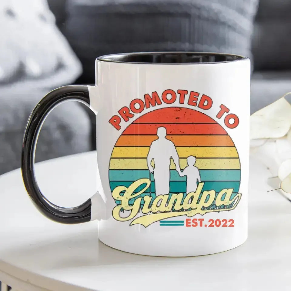 Promoted To Grandpa - Personalized Gifts For Grandpa - Mug