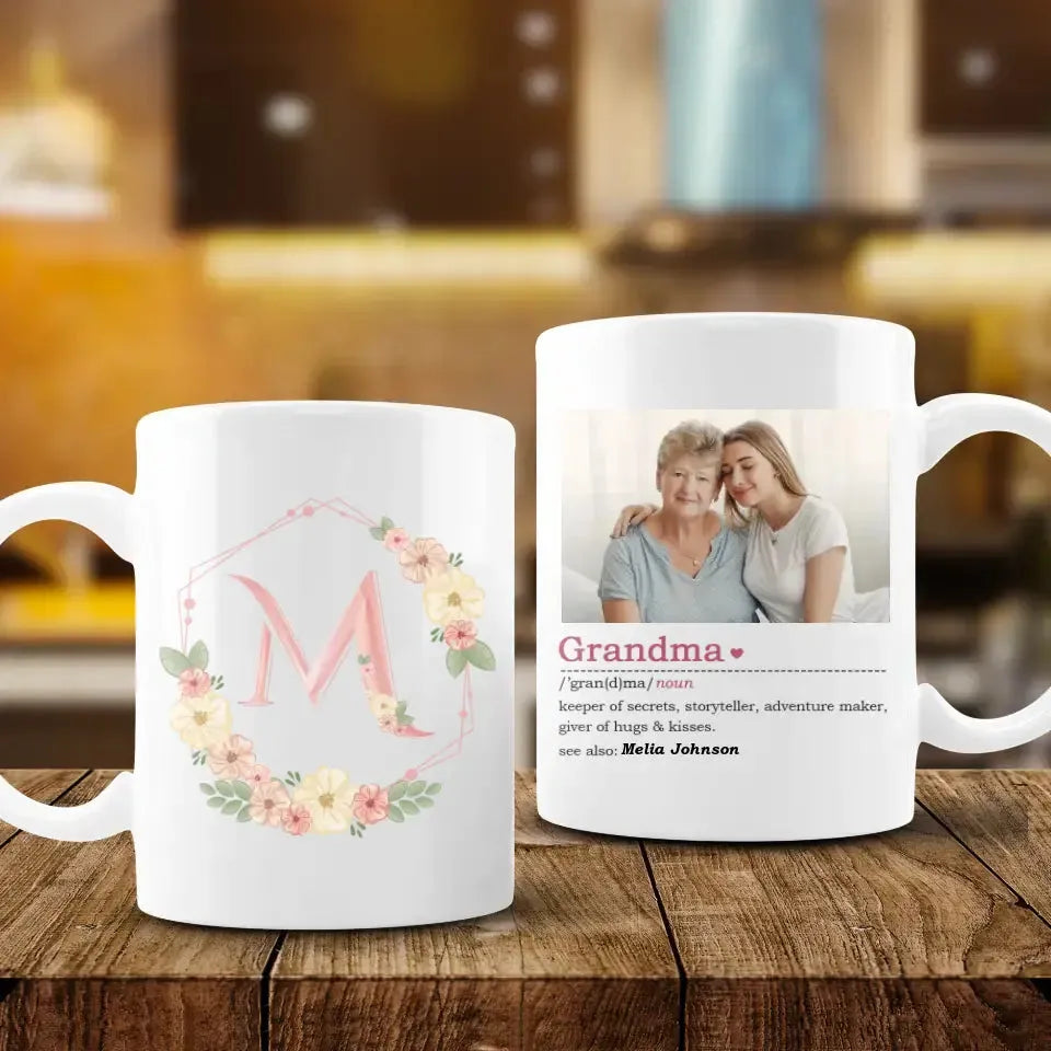 Grandma Noun  - Custom Photo - Personalized Gifts For Grandma - Mug