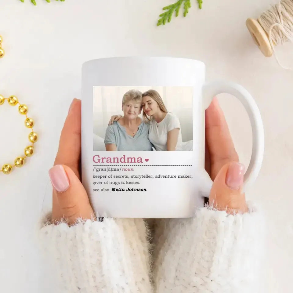 Grandma Noun  - Custom Photo - Personalized Gifts For Grandma - Mug