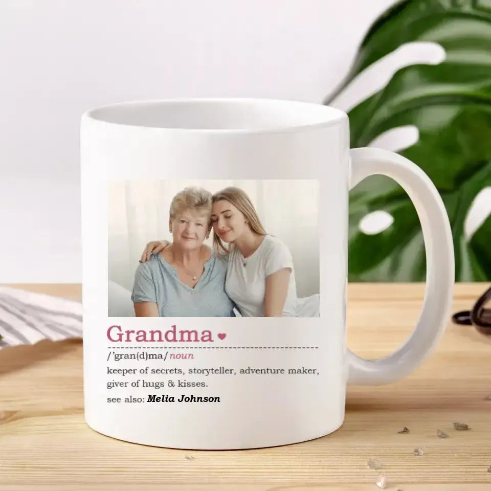 Grandma Noun  - Custom Photo - Personalized Gifts For Grandma - Mug