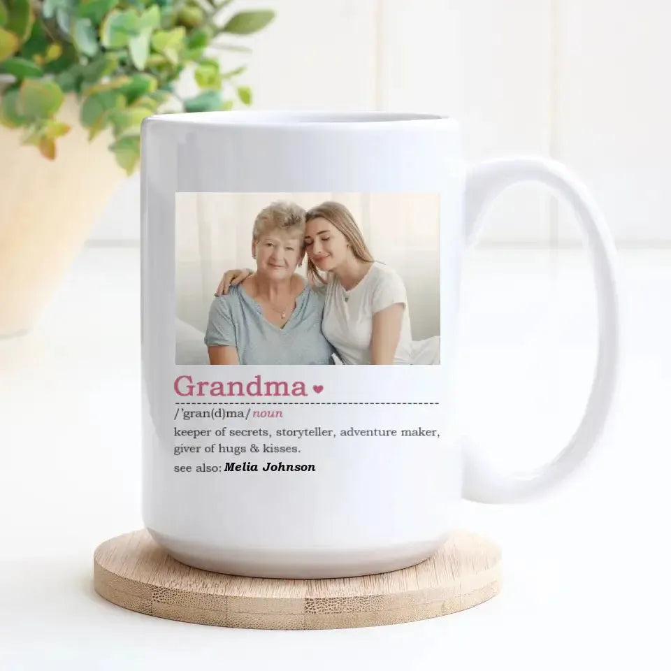 Grandma Noun  - Custom Photo - Personalized Gifts For Grandma - Mug