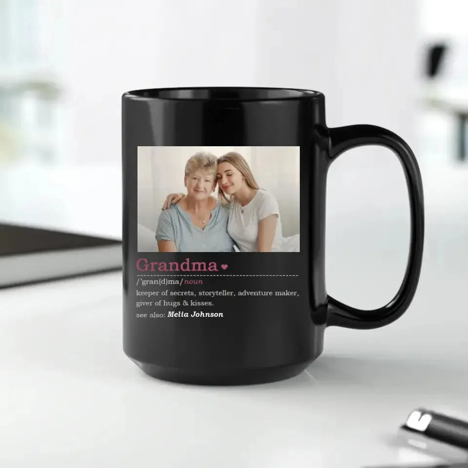 Grandma Noun  - Custom Photo - Personalized Gifts For Grandma - Mug