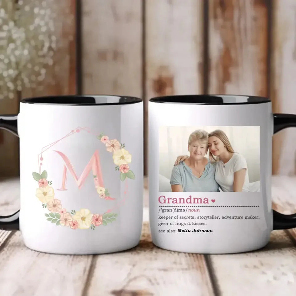 Grandma Noun  - Custom Photo - Personalized Gifts For Grandma - Mug