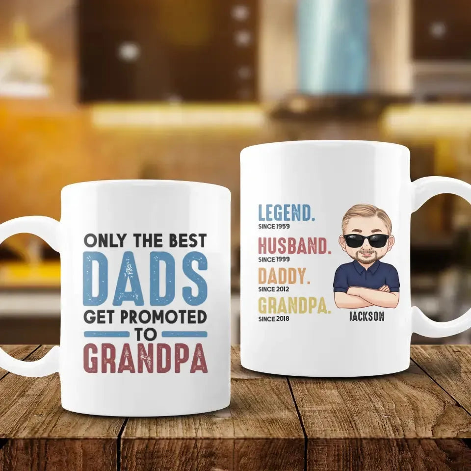 Only The Best Dads - Custom Year - Personalized Gifts For Grandpa - Mug