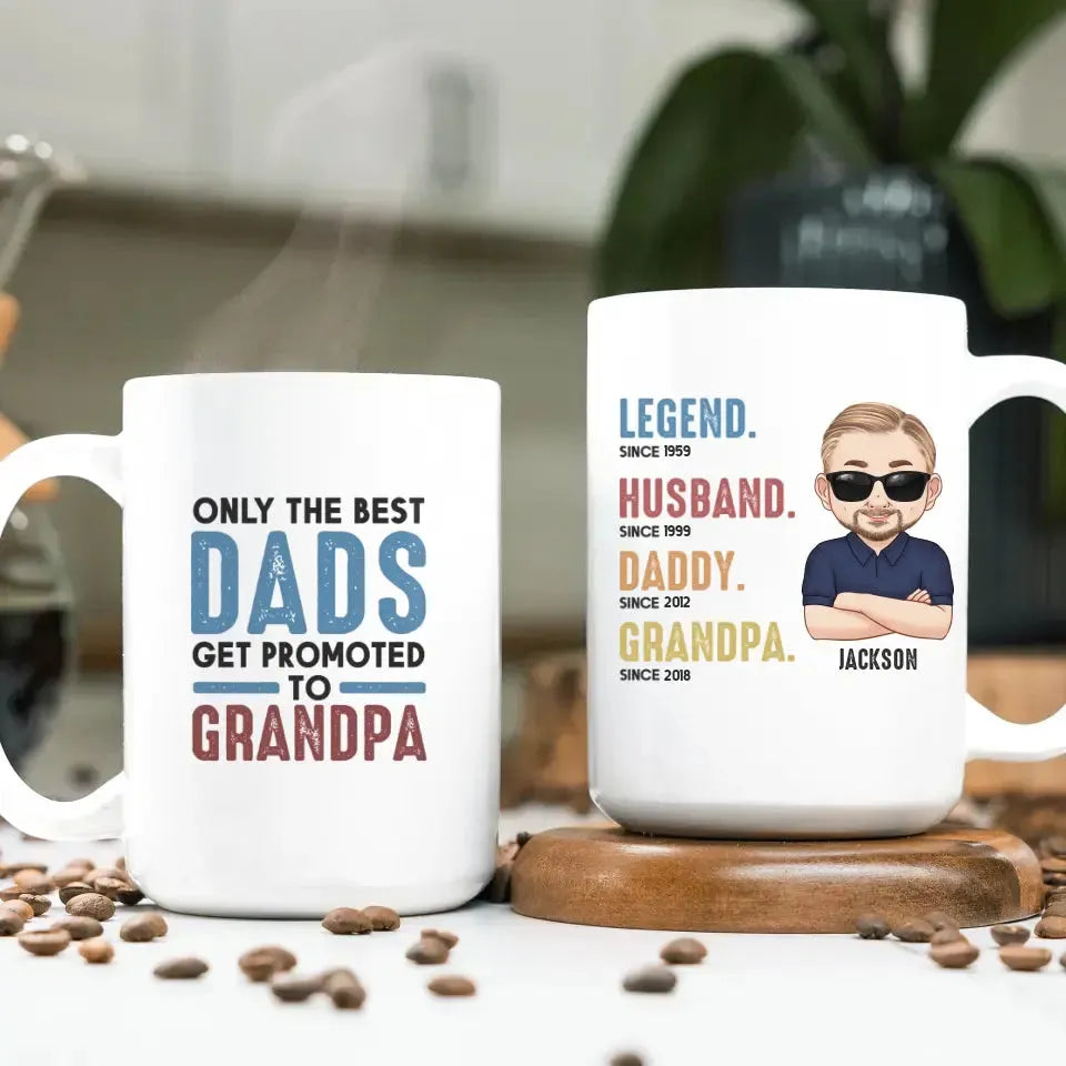 Only The Best Dads - Custom Year - Personalized Gifts For Grandpa - Mug