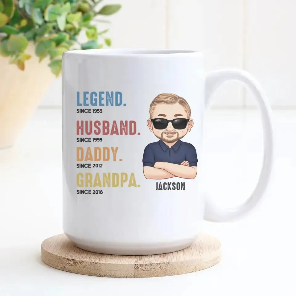 Only The Best Dads - Custom Year - Personalized Gifts For Grandpa - Mug