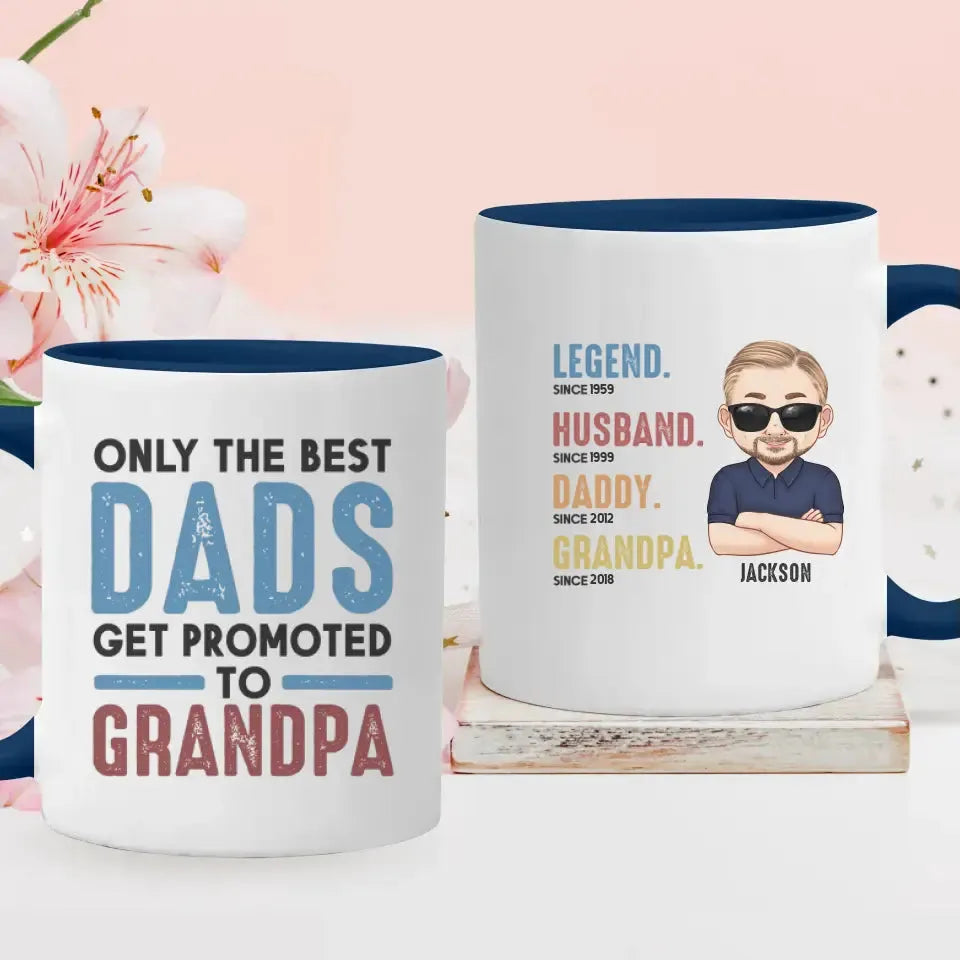 Only The Best Dads - Custom Year - Personalized Gifts For Grandpa - Mug