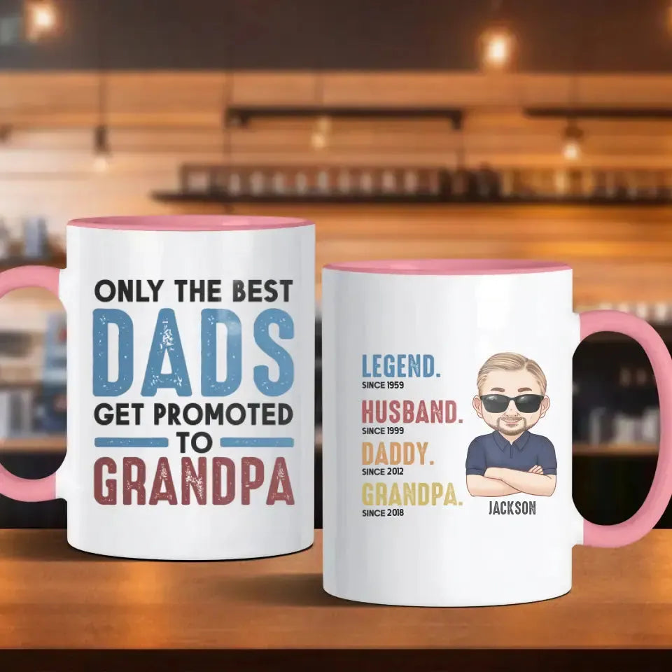 Only The Best Dads - Custom Year - Personalized Gifts For Grandpa - Mug