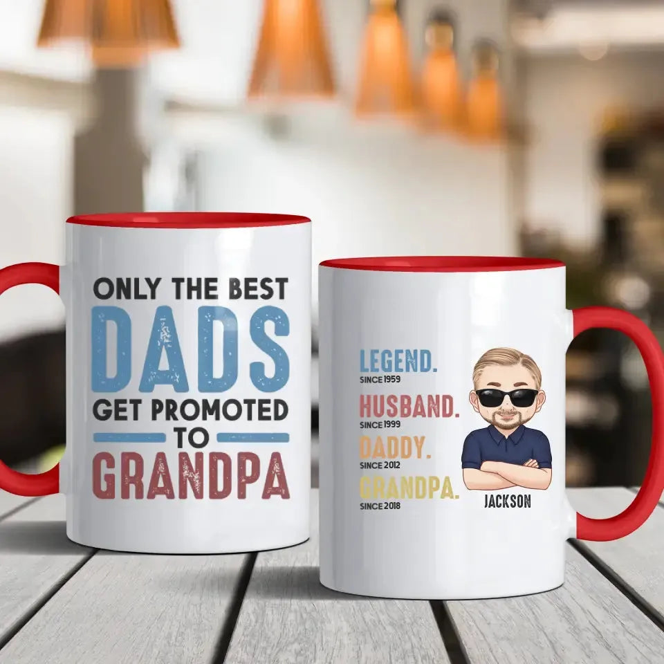 Only The Best Dads - Custom Year - Personalized Gifts For Grandpa - Mug