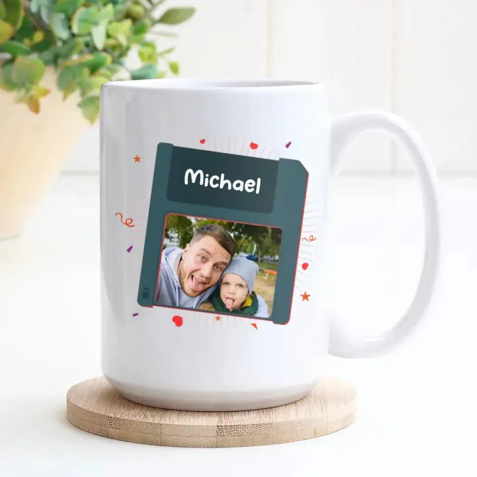 I Keep All My Dad Jokes In Dad A Base - Personalized Gifts For Dad - White Mug