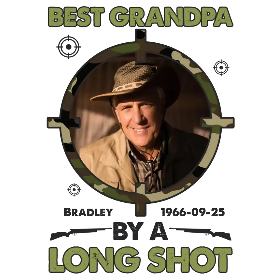 Best Grandpa By Long Shots - Custom Photo - Personalized Gifts For Grandpa - T-Shirt