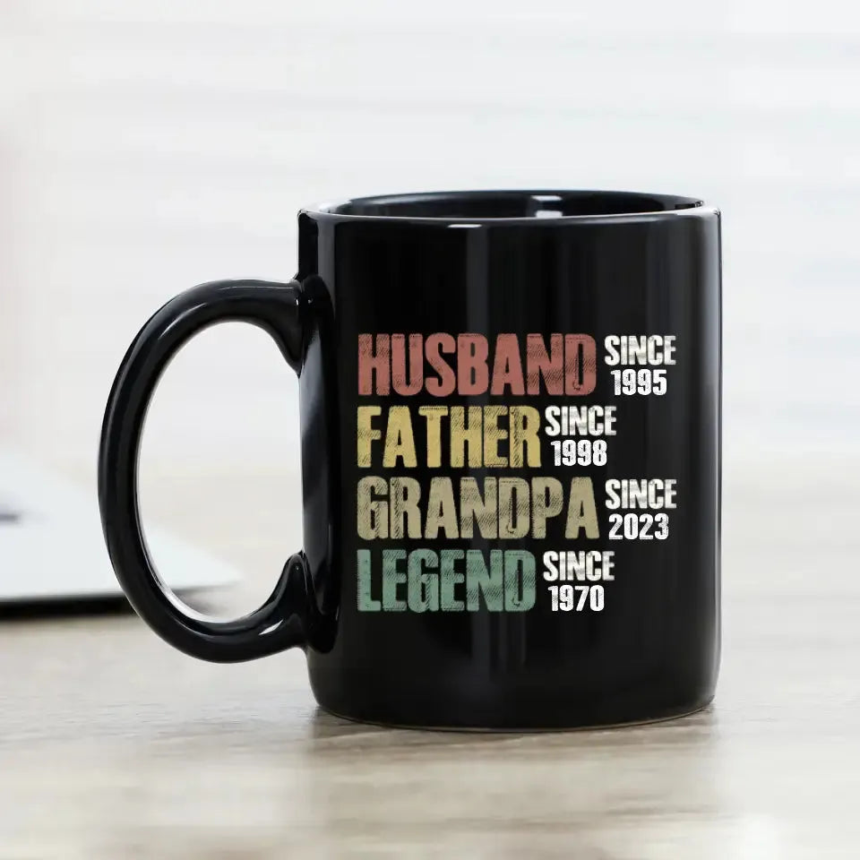 Husband, Father, Grandpa, Legend  - Personalized Gifts For Grandpa - White Mug