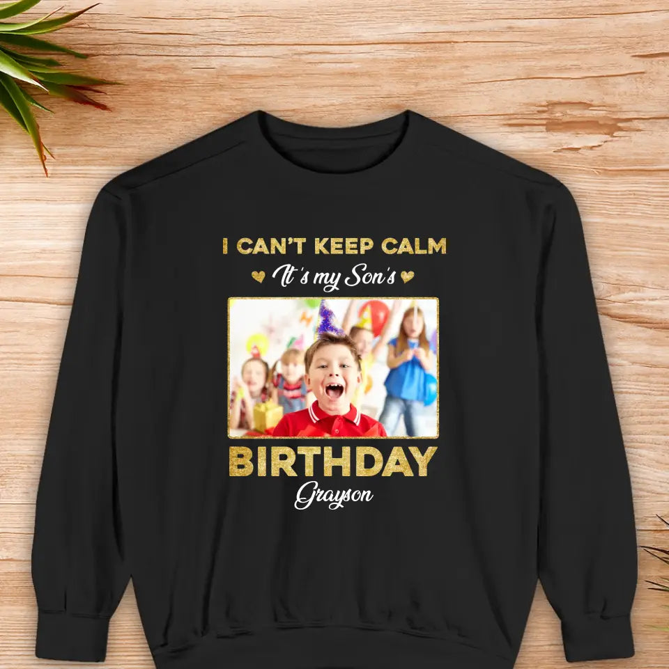 It's My Son's Birthday - Custom Photo - Personalized Gifts For Son - Family Sweater