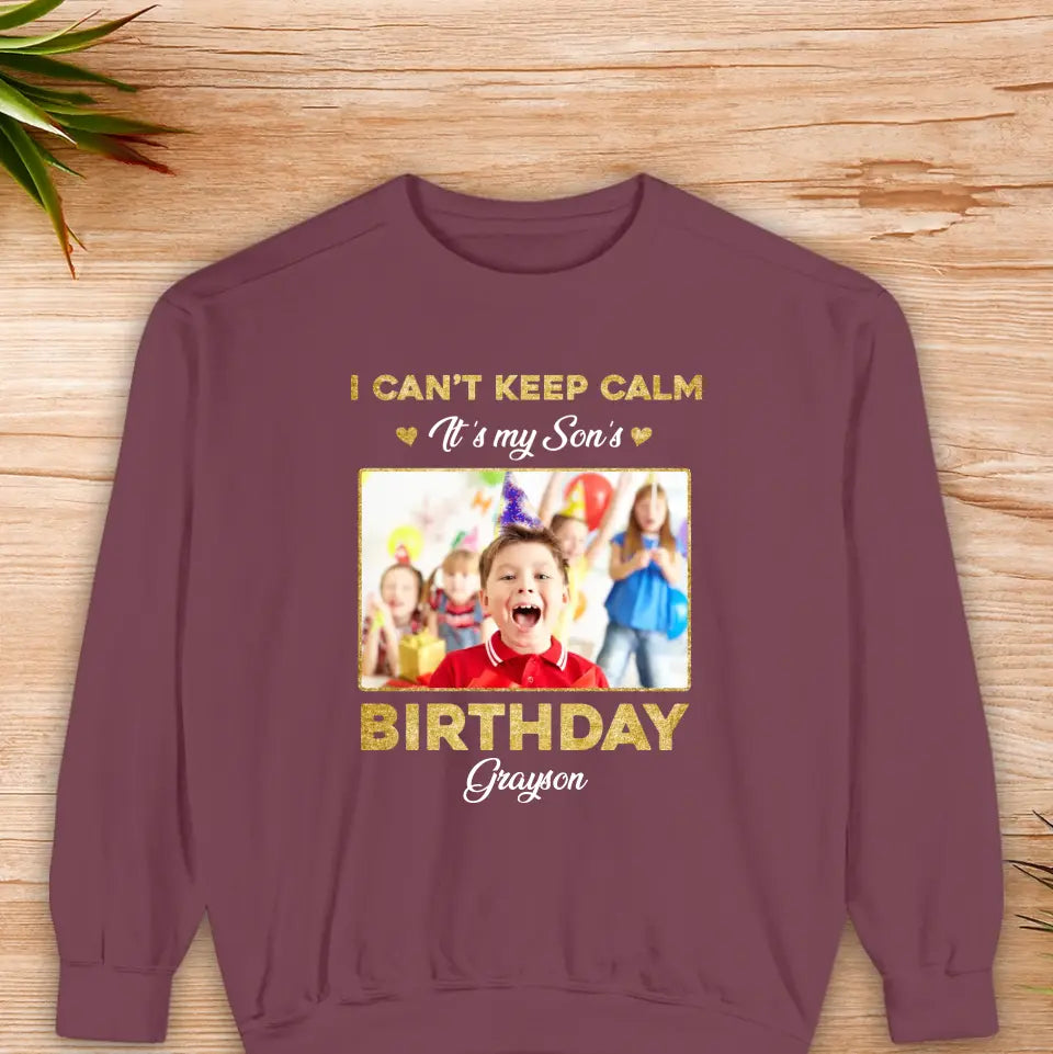 It's My Son's Birthday - Custom Photo - Personalized Gifts For Son - Family Sweater