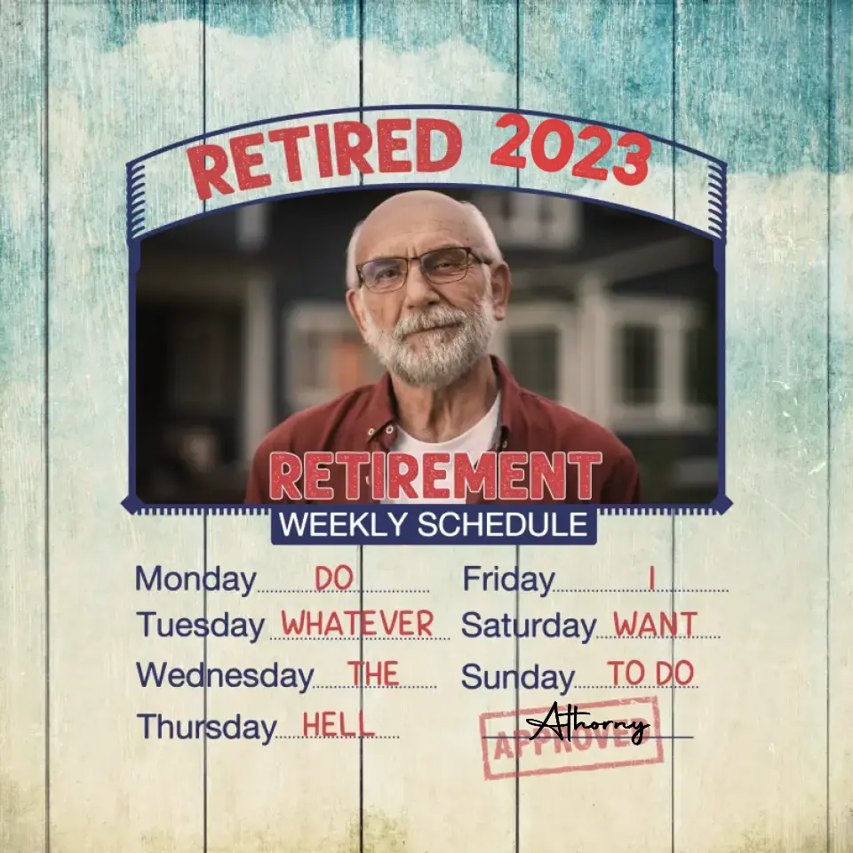 Retirement Weekly Schedule - Custom Photo - Personalized Gifts For Grandpa - Pillow