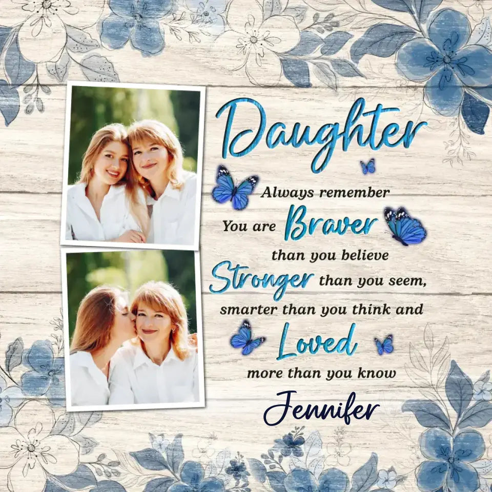 Daughter Photo Canvas - Custom Photo - 
 Personalized Gifts For Daughter - Pillow