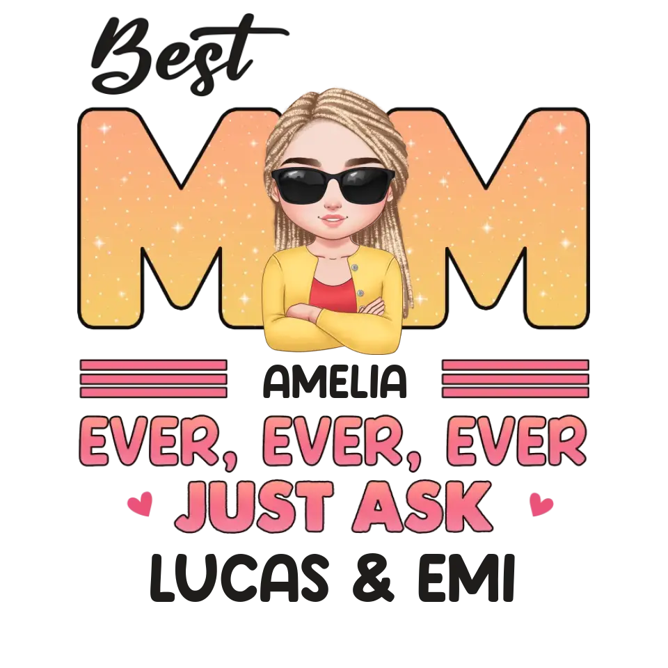 Best Mom Ever Ever Ever - Custom Name - Personalized Gifts For Mom - Hoodie