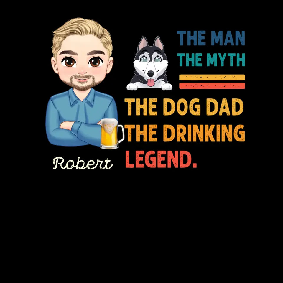 The Man, The Myth, The Dog Dad - Custom Name - Personalized Gifts For Dad - Sweater