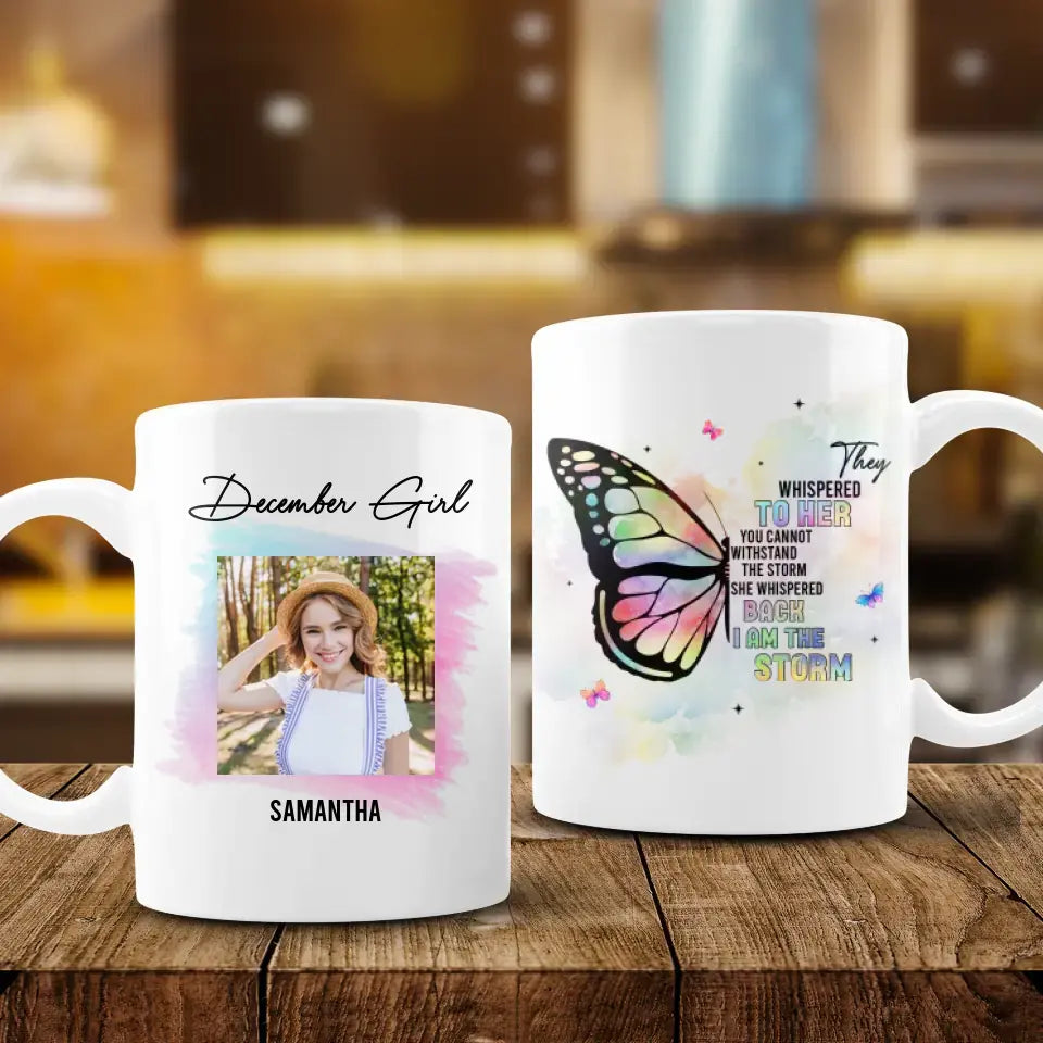 Stronger Than The Storm  - Custom Photo - Personalized Gifts For Her - Mug