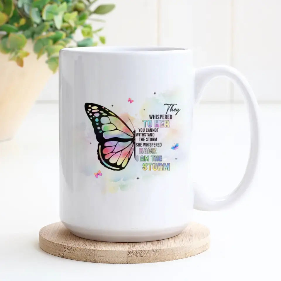 Stronger Than The Storm  - Custom Photo - Personalized Gifts For Her - Mug