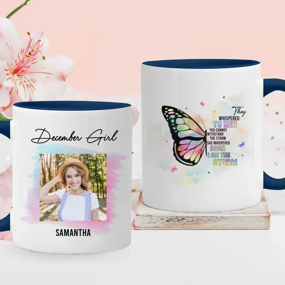 Stronger Than The Storm  - Custom Photo - Personalized Gifts For Her - Mug