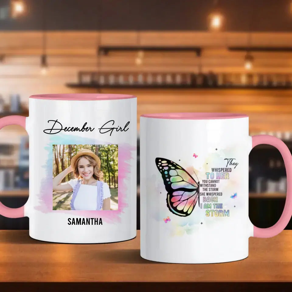 Stronger Than The Storm  - Custom Photo - Personalized Gifts For Her - Mug