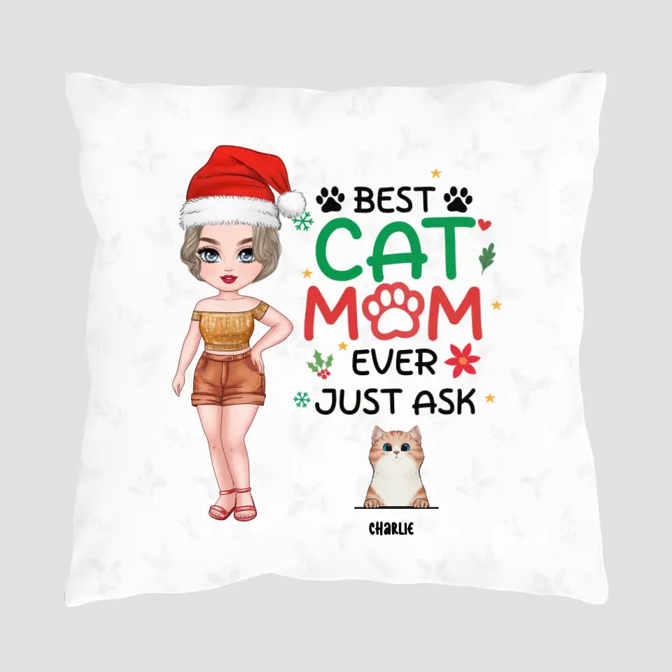 Best Cat Mom Ever - Custom Animal - Personalized Gifts For Cat Lovers - Pillow