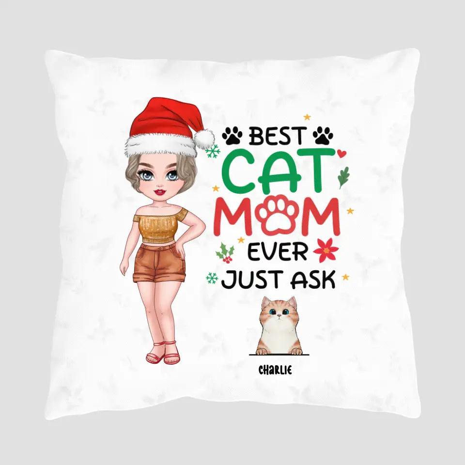 Best Cat Mom Ever - Custom Animal - Personalized Gifts For Cat Lovers - Pillow