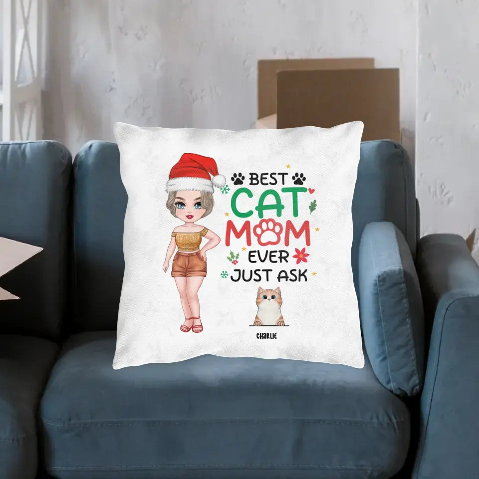 Best Cat Mom Ever - Custom Animal - Personalized Gifts For Cat Lovers - Pillow