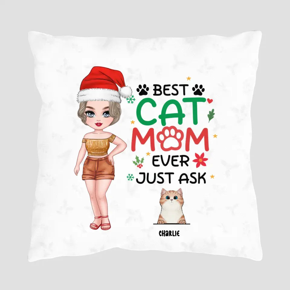 Best Cat Mom Ever - Custom Animal - Personalized Gifts For Cat Lovers - Pillow