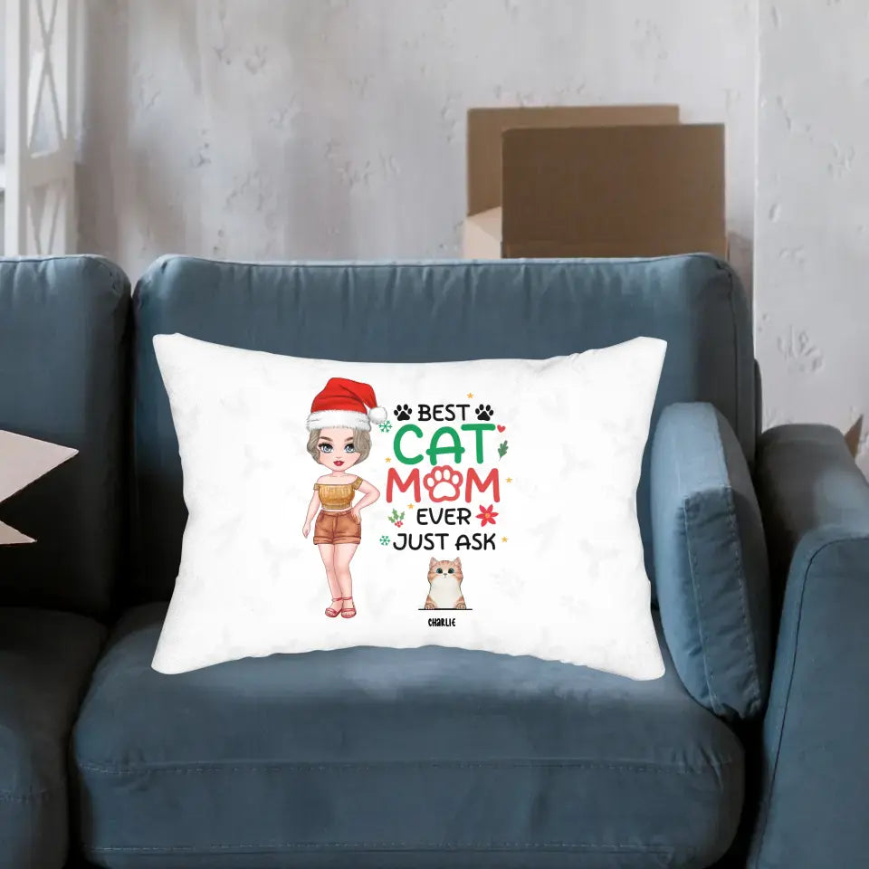 Best Cat Mom Ever - Custom Animal - Personalized Gifts For Cat Lovers - Pillow