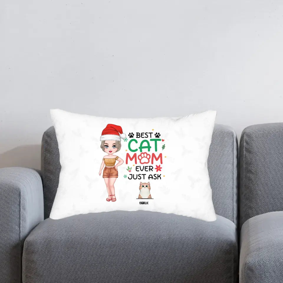 Best Cat Mom Ever - Custom Animal - Personalized Gifts For Cat Lovers - Pillow